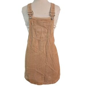Forever 21 Corduroy Overall Mini Skirt Women's Size S Tan